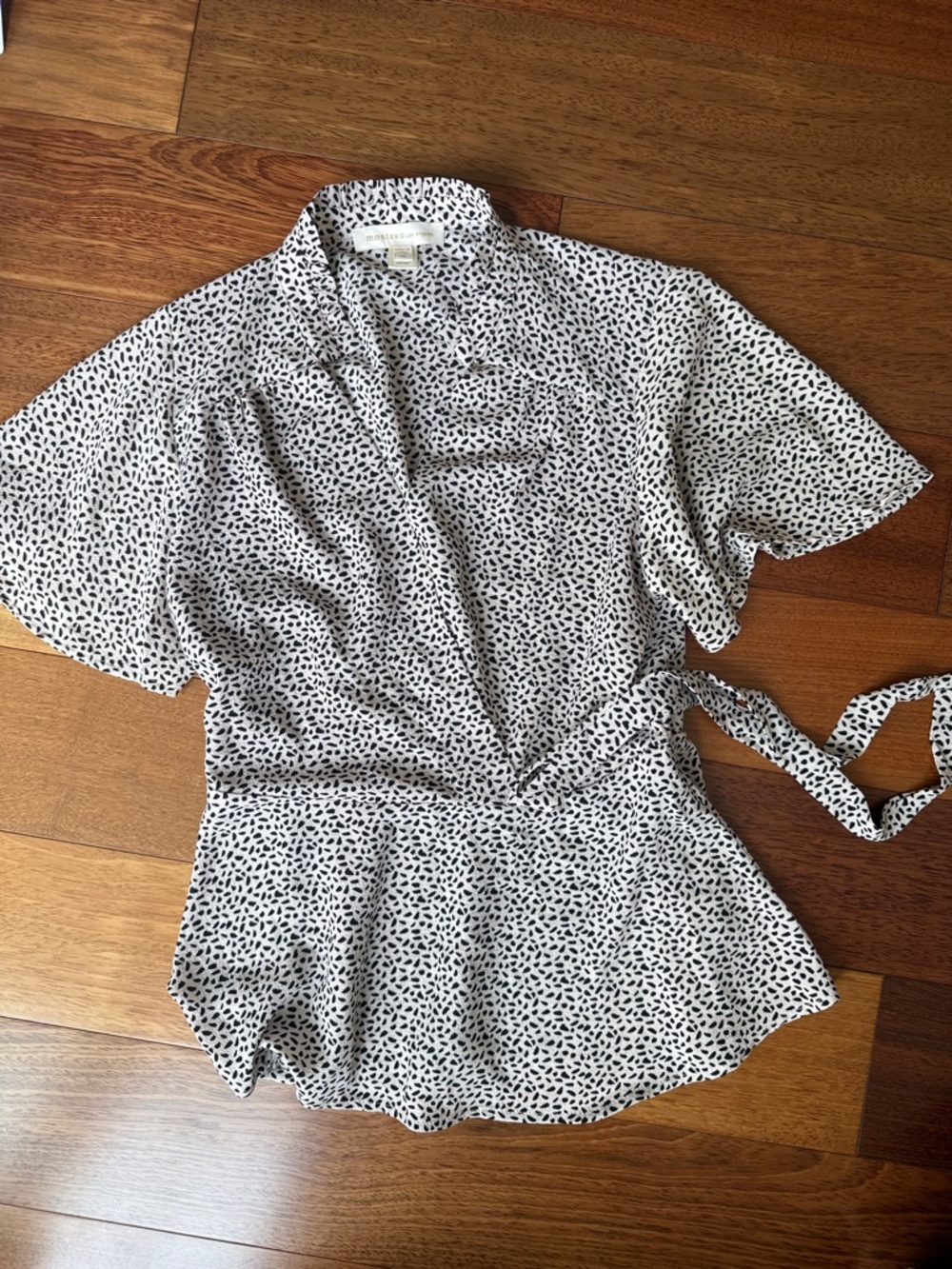 Monteau Black and White Printed Blouse